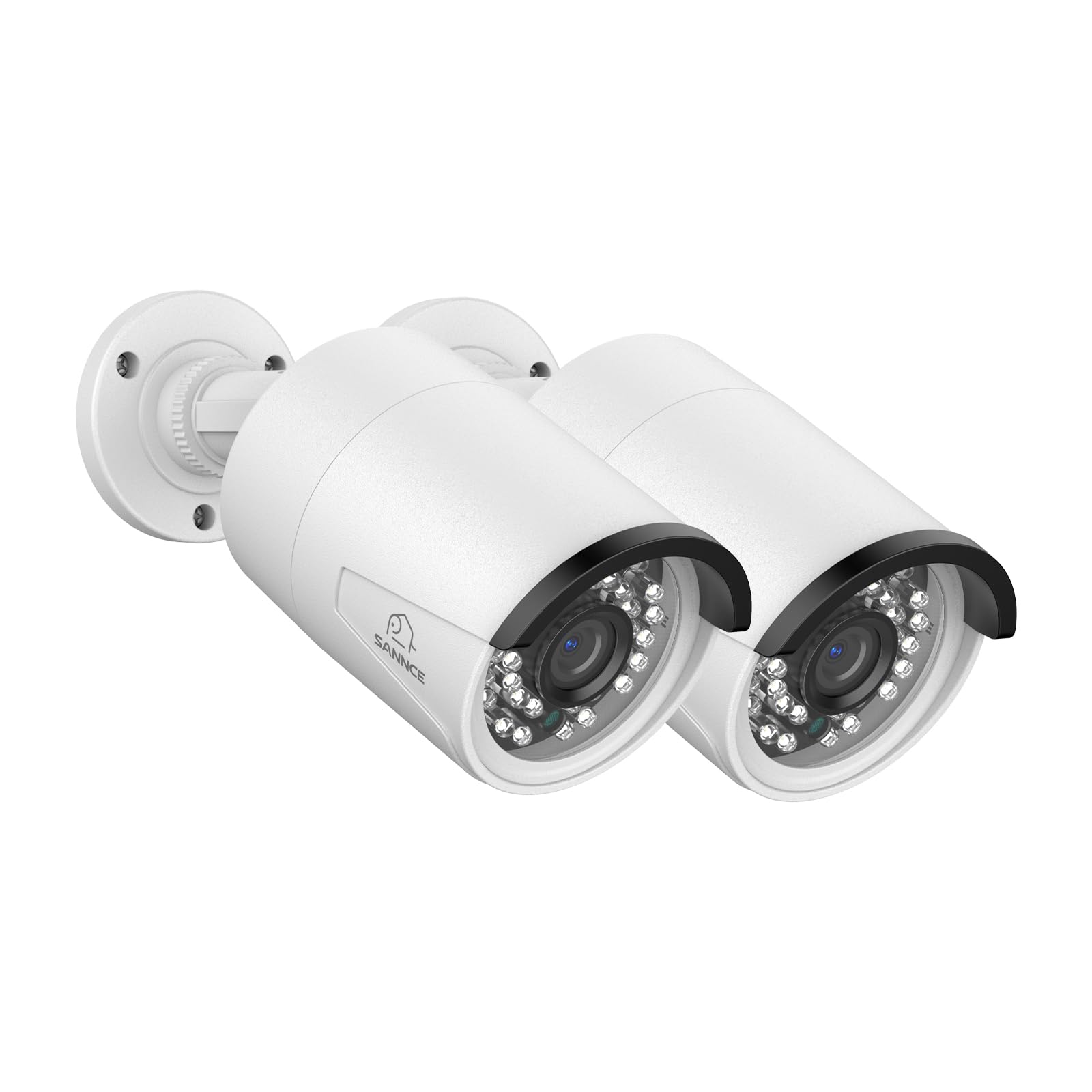 SANNCE 2 cámaras de exterior PoE Bullet IP 3 MP con detección de personas, audio bidireccional, visión nocturna a 30 m, IP67 impermeable
