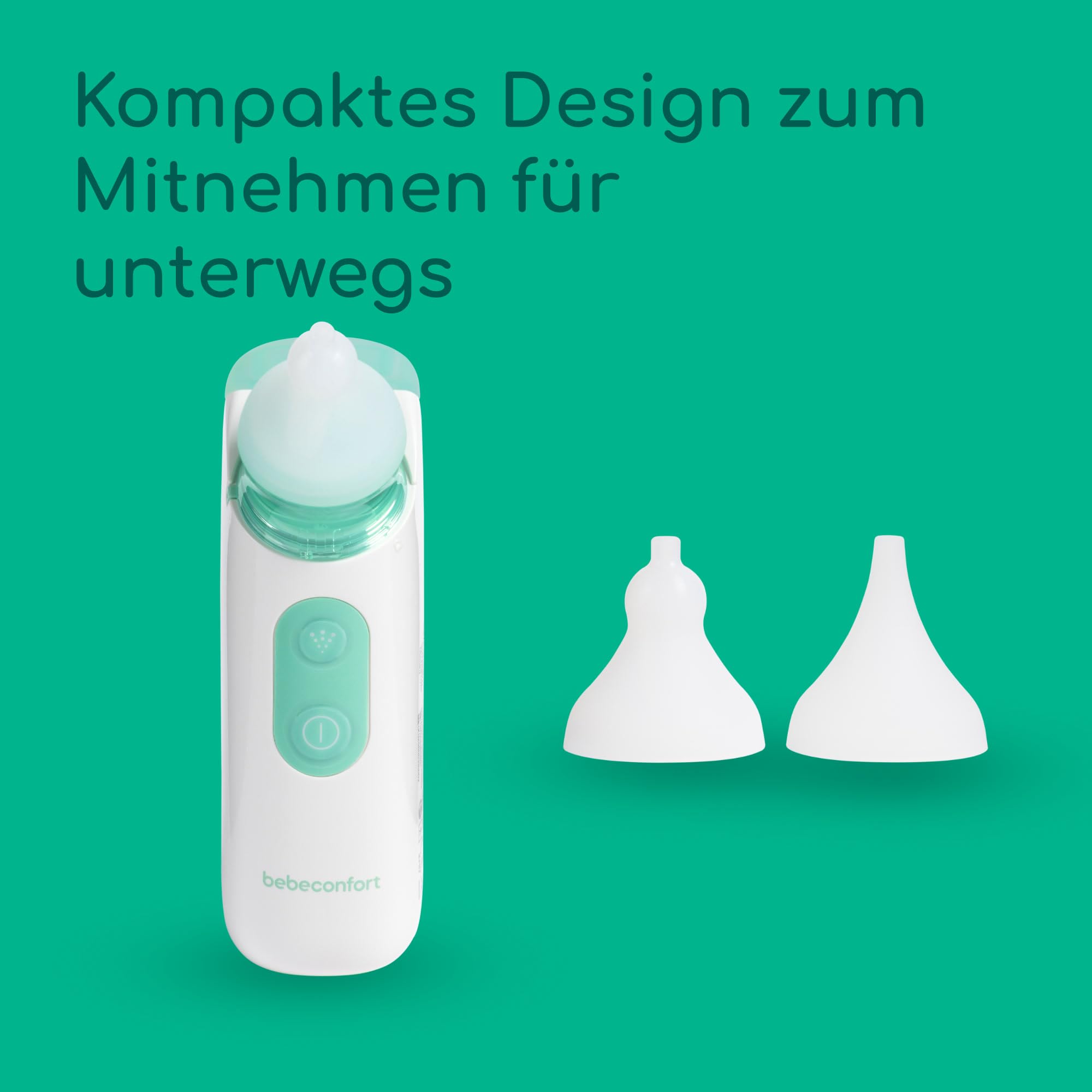 Bebeconfort Nasensauger Baby Elektrisch mit Sprühfunktion, Ab der Geburt, 2-in-1-Spray und Saugfunktion, Schneller, Leiser Baby Nasenreiniger, 2 Abwaschbare Silikonspitzen, Leicht zu Reinigen, Kompakt