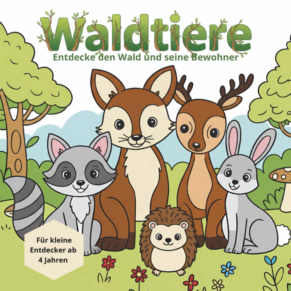 Waldtiere - Entdecke den Wald und seine Bewohner - 50 spannende Ausmalbilder für kleine Entdecker ab 4 Jahren