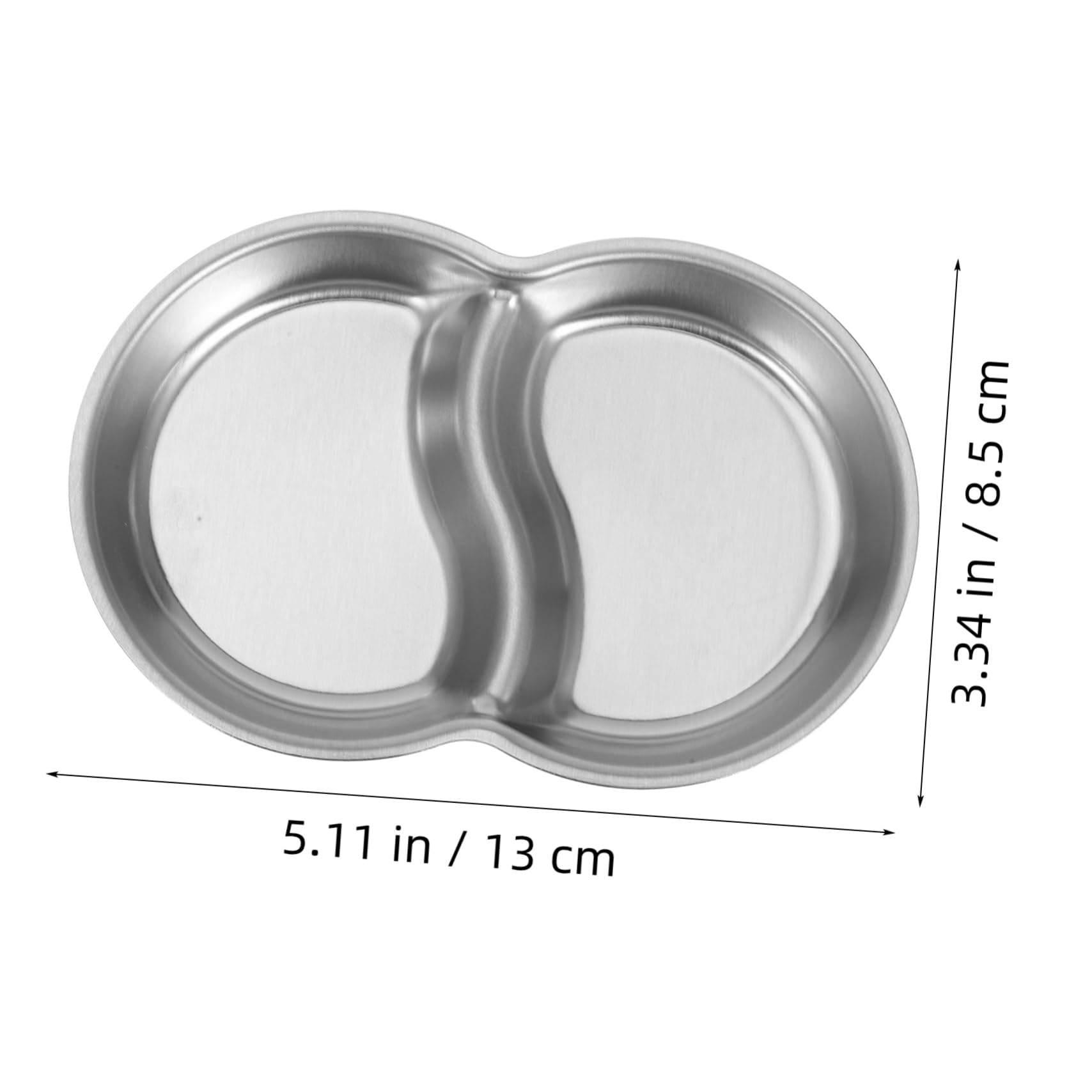 AUTSUPPL Stainless Steel Dipping Sauce Bowl Set 2 Compartment Condiment Dish Boho Style Sauce Bowl for Ketchup
