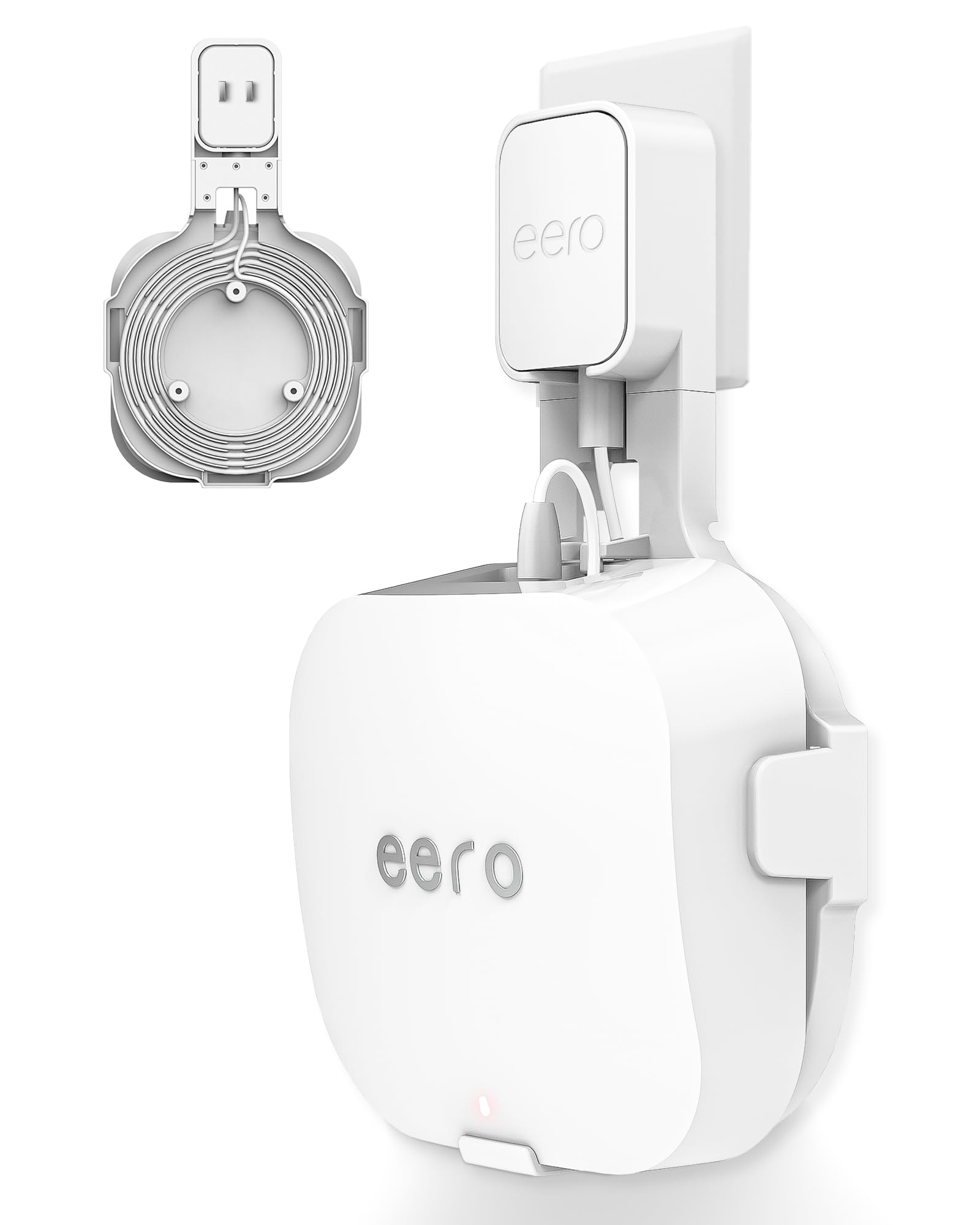 Wall Mount Holder for eero pro 6/6e, Sleek Secure Wire Organizer for Wi-Fi System, Plug and Play, Durable ABS Material (White, 1-Pack)