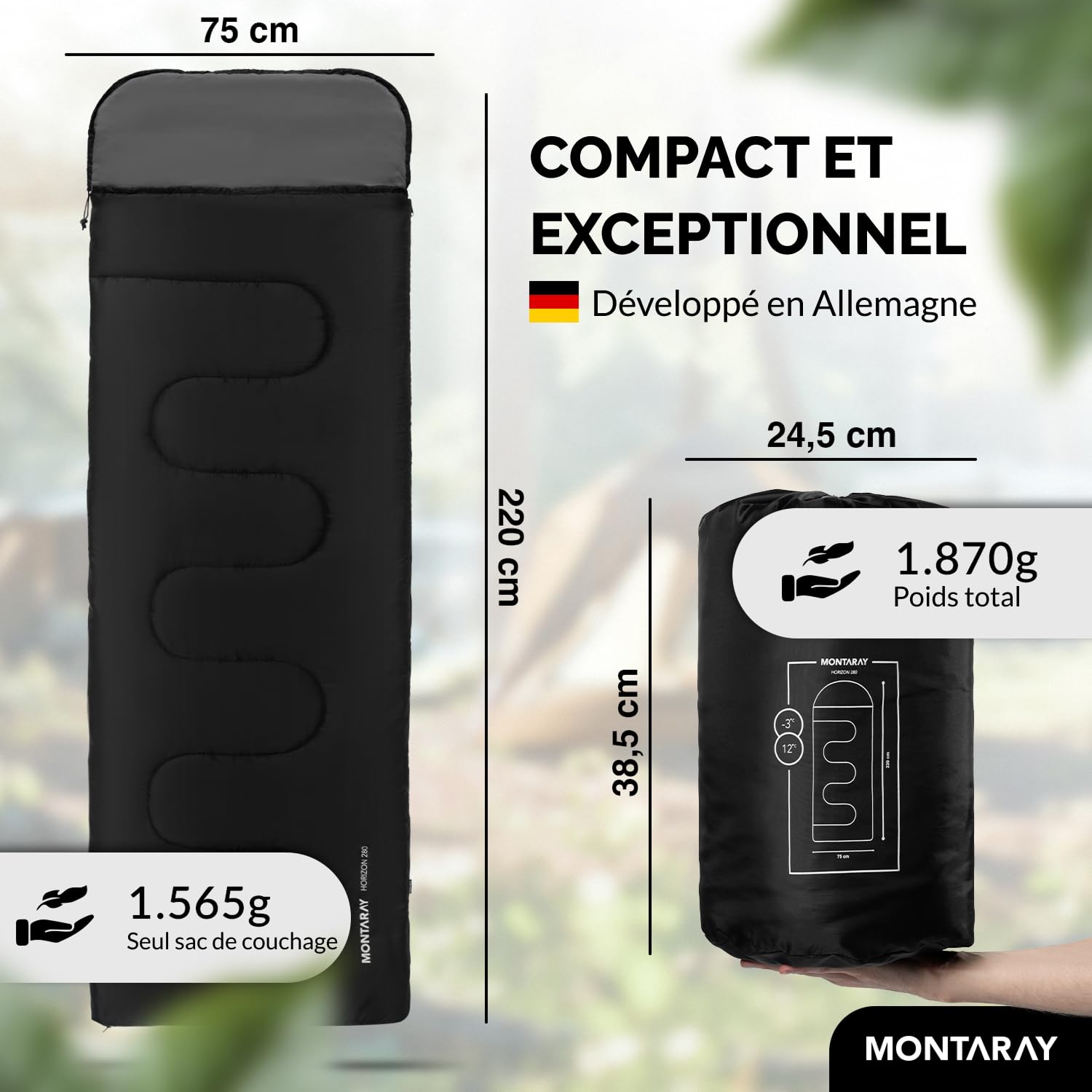 Sac de Couchage Couverture 3-4 Saisons, Sac de Couchage d'extérieur pour Camping avec Coussin, Sac de Couchage Douillet et Chaud, avec ou sans Capuche, pour Adultes, Sac de Couchage d'été