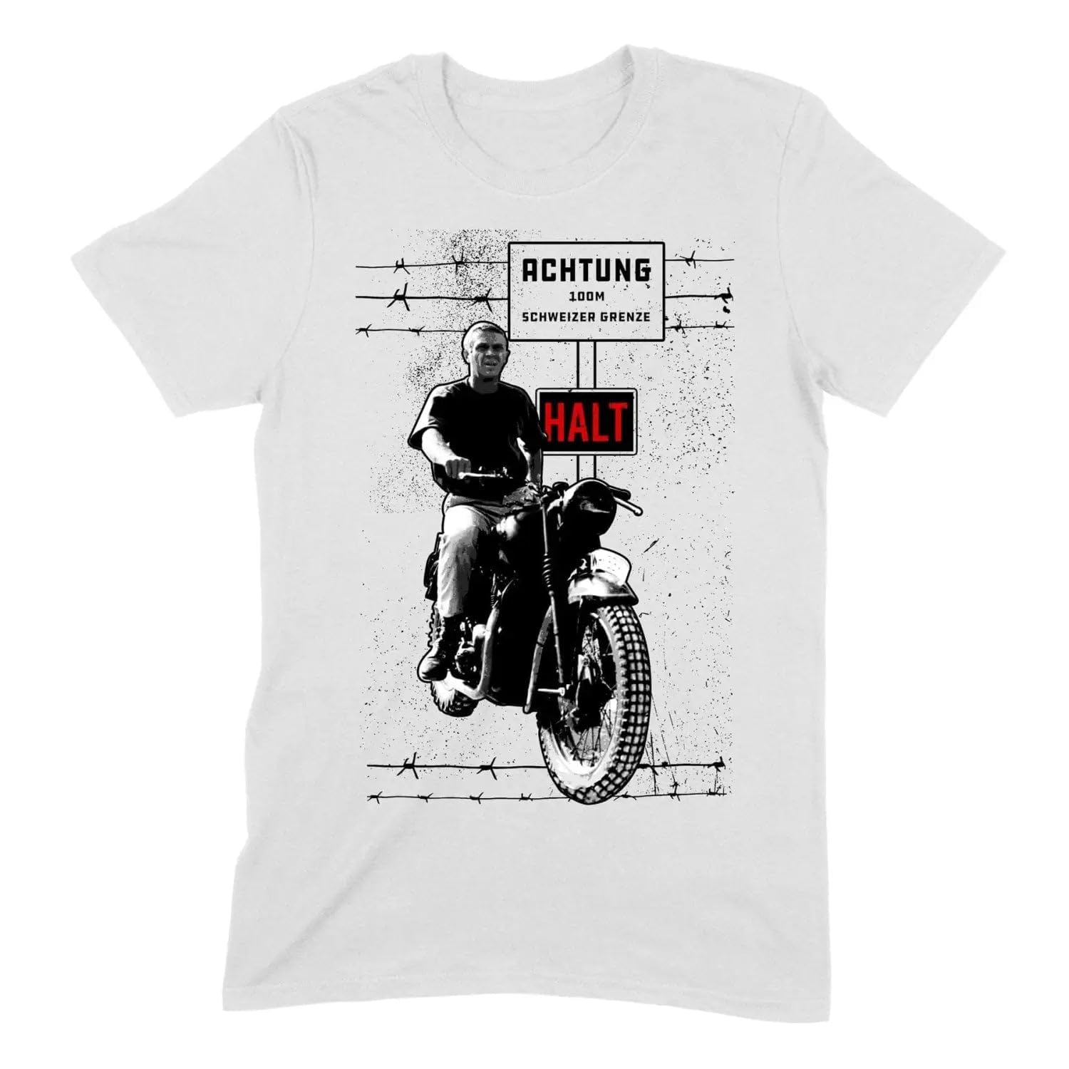 The Great Escape Featuring Steve McQueen Men's T-Shirt XL/White