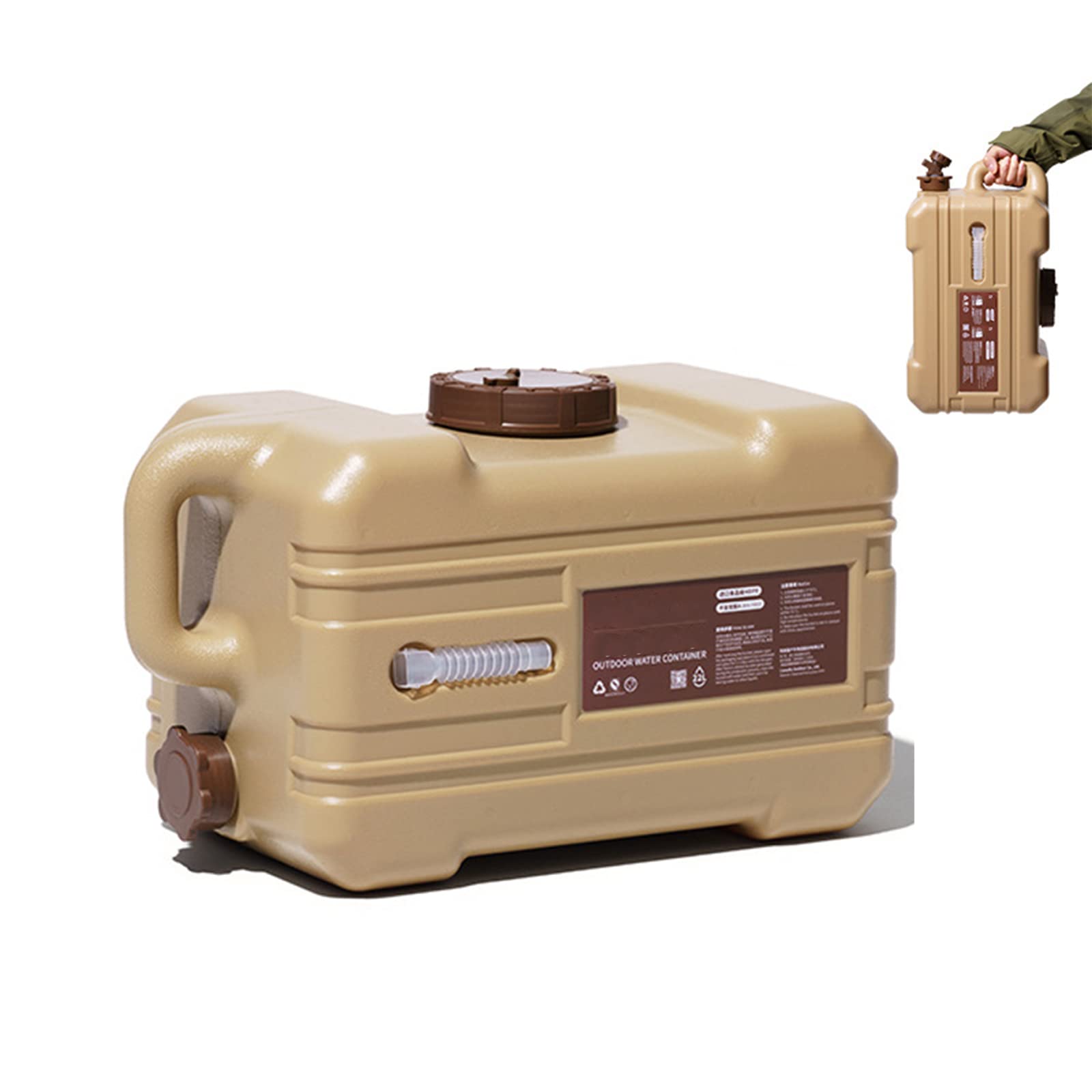 Cubo de Agua para Exteriores de PC de Grado Alimenticio de 13L/22L, Contenedor de Agua Embotellada con Asa y Grifo para Acampar, Pícnic, Senderismo, Beber al Aire Libre