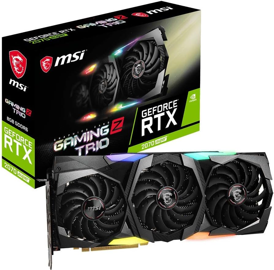 MSI Gaming GeForce RTX 2070 Super 8GB GDRR6 256-Bit HDMI/DP Nvlink Twin-Frozr Turing Architecture Overclocked Graphics Card (RTX 2070 Super Gaming Z Trio)