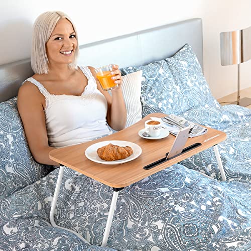 Table d'appoint pliable pour lire au lit avec oreiller de lecture