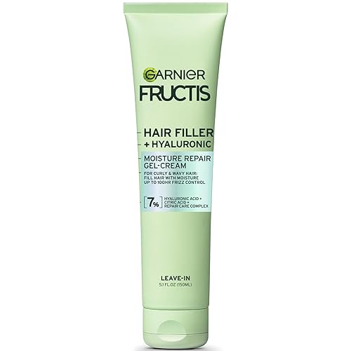 Garnier Fructis Hair Filler - Gel reparador de humedad, gel para cabello rizado y ondulado con ácido hialurónico, 5.1 onzas líquidas, 1 unidad