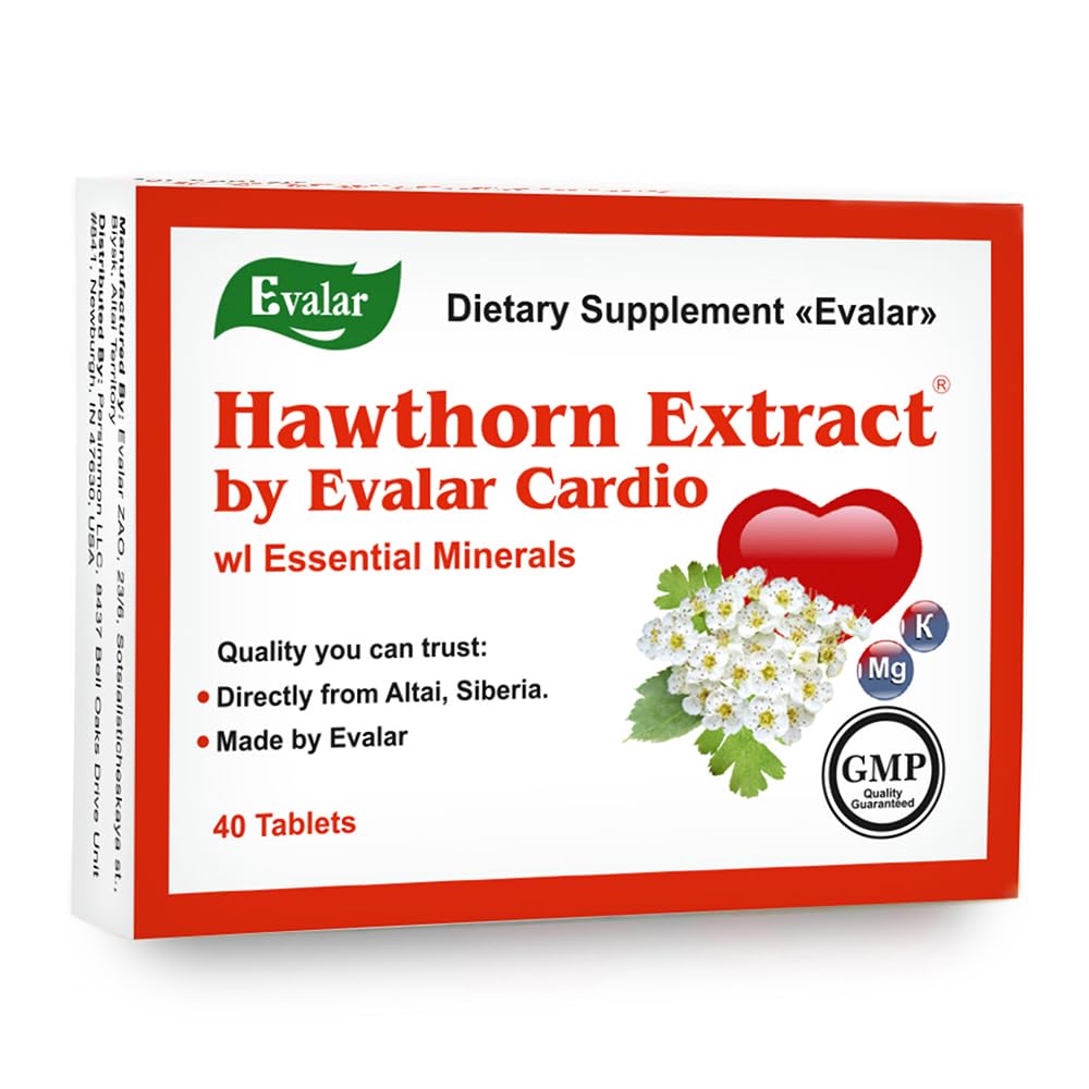 Evalar CardioActive Hawthorn Supplement 40 Tablets| Эвалар Кардиоактив Боярышник 40 таблеток