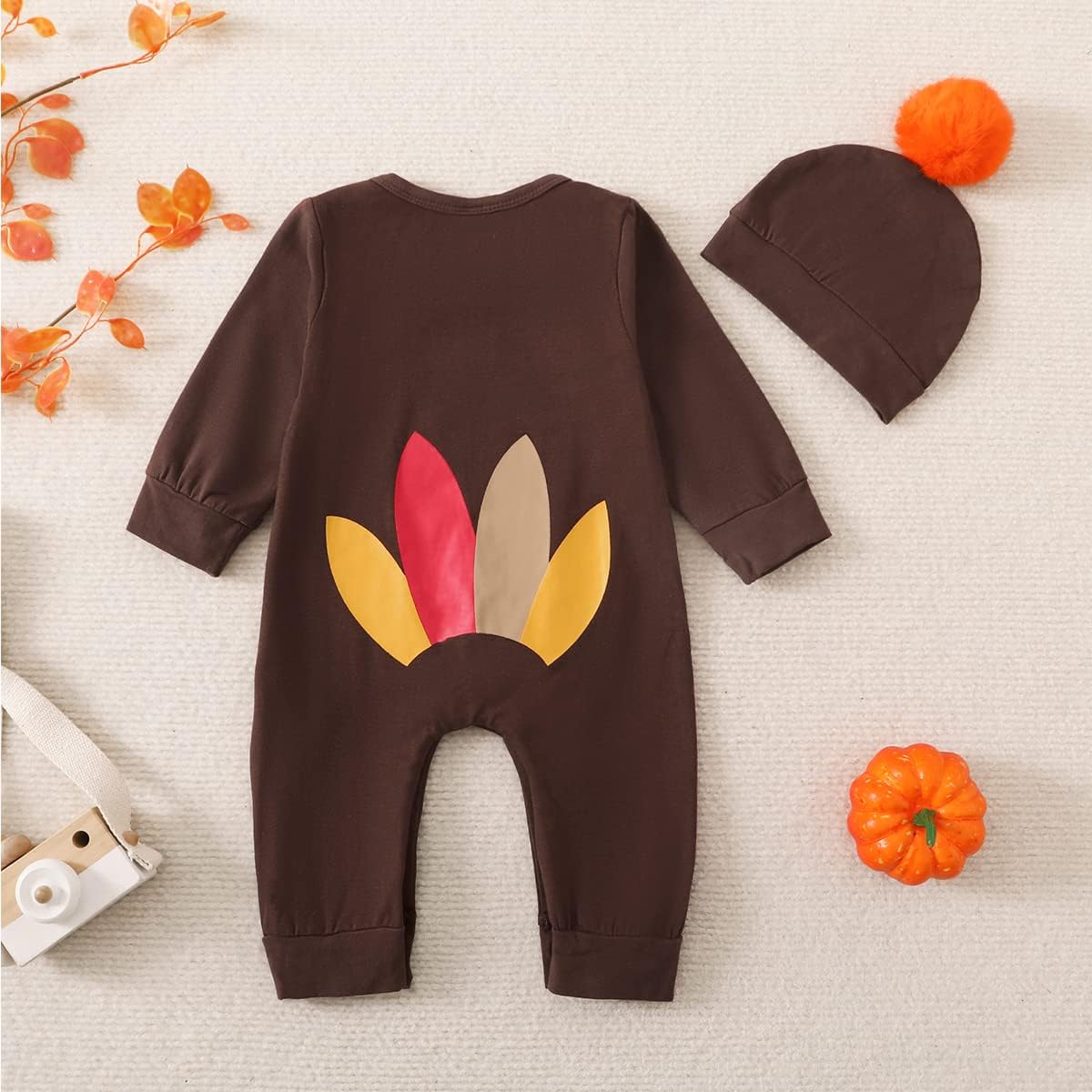 Shalofer Baby Boy Thanksgiving Outfit Newborn Turkey Day Clothes Romper