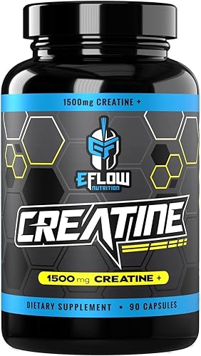 eFlow - Cápsulas de creatina, píldoras de creatina HCL - Suplemento de creatina para hombres y mujeres, constructor muscular, resistencia, fuerza,