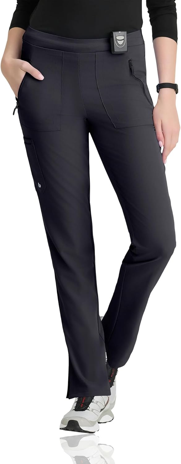 BARCO Unify Purpose Scrub Pant for Women – Steel, 5-Pocket High-Rise Cargo Pants with 360 Spandex Stretch & Moisture Wicking Fabric – 4XL, Regular Fit