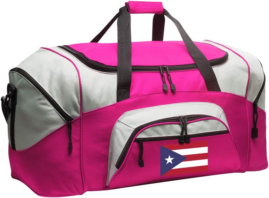 LARGE Puerto Rico Flag Duffel Bag Ladies Puerto Rican Flag Suitcase Duffle - Gym Sports Gear Bag