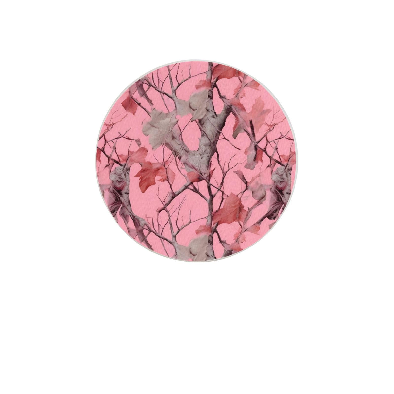 Leaves Camo Absorbent Drink Coasters Diatomaceous Round Coaster 4 Inch Reusable Cup Coasters Set 4pc