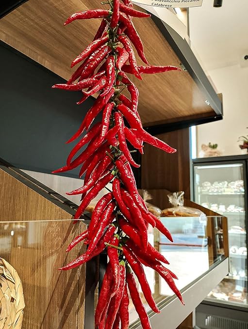 2x Peperoncino Calabrese | Treccia | Diavolicchio | Cornetto | Secco | Piccante | Circa 55g ad unità| E Tipic | Prodotti Tipici Calabresi |