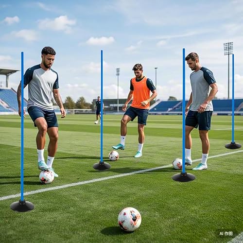 Miniatura 6 de 6 bastones de entrenamiento de agilidad ajustables de 5 pies para fútbol, baloncesto, fútbol, caballo, equipo de entrenamiento de velocidad de perro