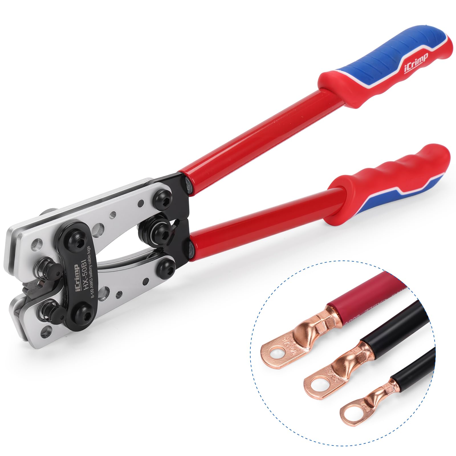 IWISS Zaciskarka zaciskowa przewodów 6-50 mm zaciskarka zaciskowa Cu/Al zacisk grzechotka elektryk piler (AWG10-1/10) firmy IWISS TOOLS