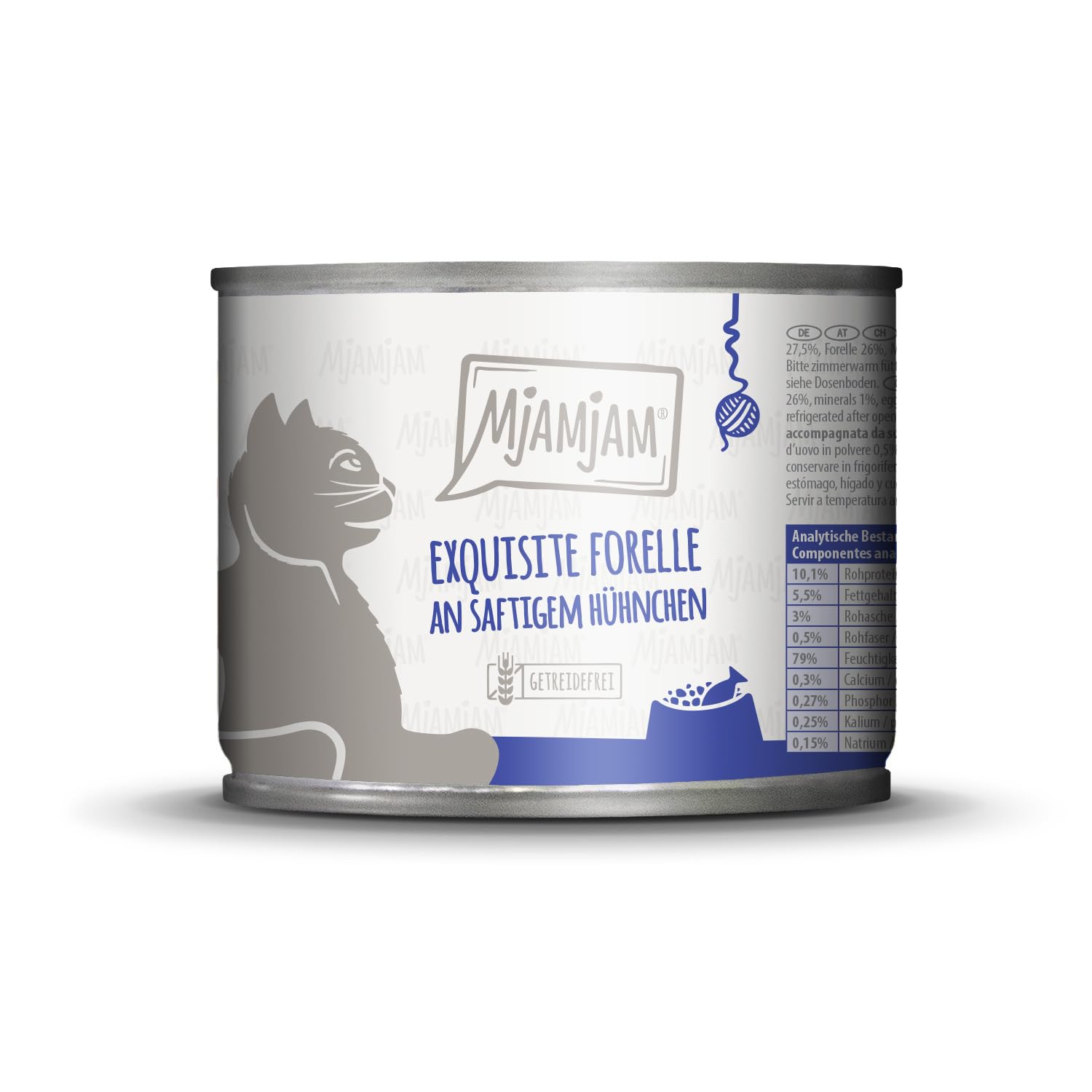 MjAMjAM - Premium Nassfutter für Katzen - Exquisite Forelle an saftigem Hühnchen, 1er Pack (1x200g), getreidefrei