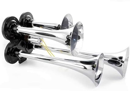 24/7 AUTO Potente bocina de aire cromada cuádruple de 24 V para camión HDV tractor barco