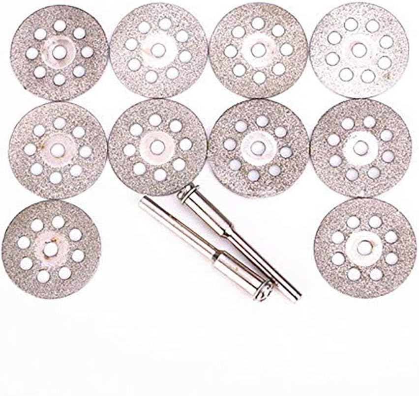 ABST17743 Abrasive 10 Pcs Carbon Steel Double Side Cutting Discs Cut Off Blade Grinding Disc With 2 Mandrel for Rotary Tools for Dremel