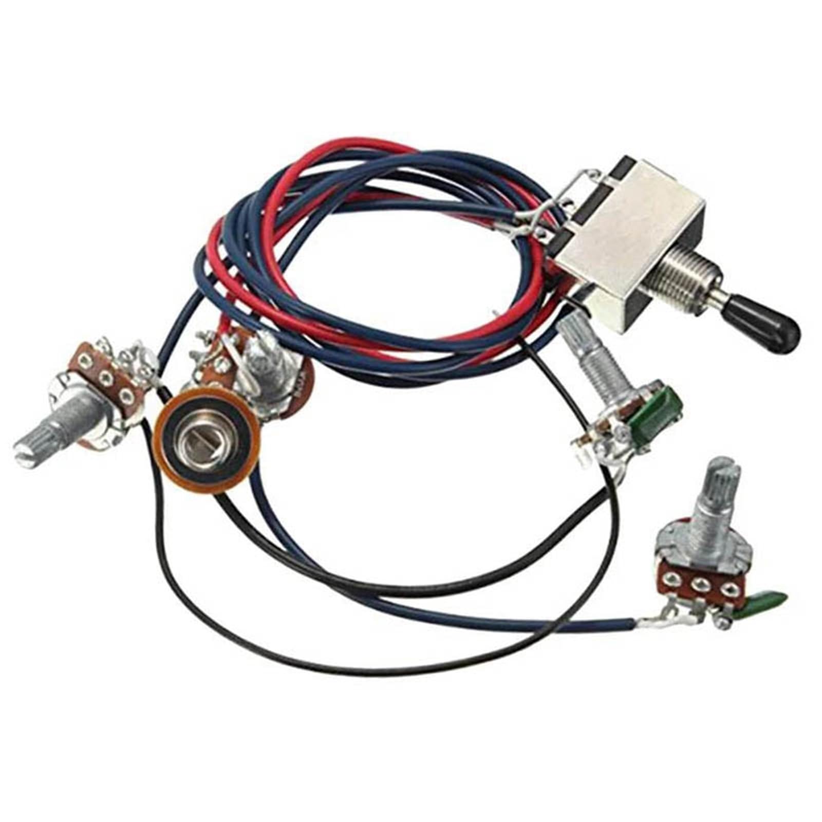 Arnés De Guitarra Arnés De Cableado Para Pastillas De Guitarra Eléctrica Potenciómetros 2T2V 500K Fácil De Instalar