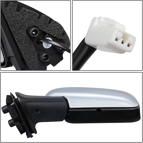 Miniatura 6 de DNA Motoring OEM-MR-TO1320123 - Espejo retrovisor plegable sin calefacción, con cubierta cromada, ajuste de potencia lateral izquierdo, compatible