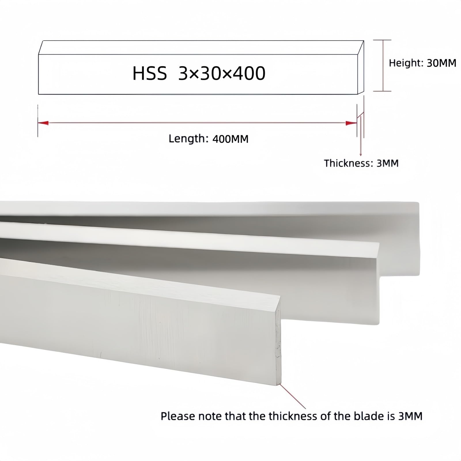 Cuchillas Cepillo HSS – 3×30×400mm Acero Rápido Para Cepillo Eléctrico – Cuchillas De Repuesto Para Madera Dura – 3 Pieza