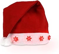 Vista 1 de FlashingBlinkyLights Sombrero de Papá Noel iluminado con copos de nieve LED