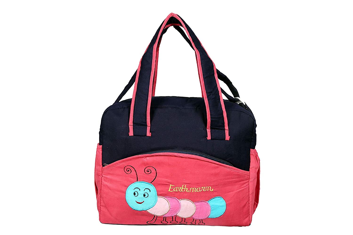 Wearilio Newborn Baby Multipurpose Polyester Diaper/Mother Bag with Holder Diaper Changing Multi Compartment (Colors and Design May Wary). (Codroy Light Red)-picture-24