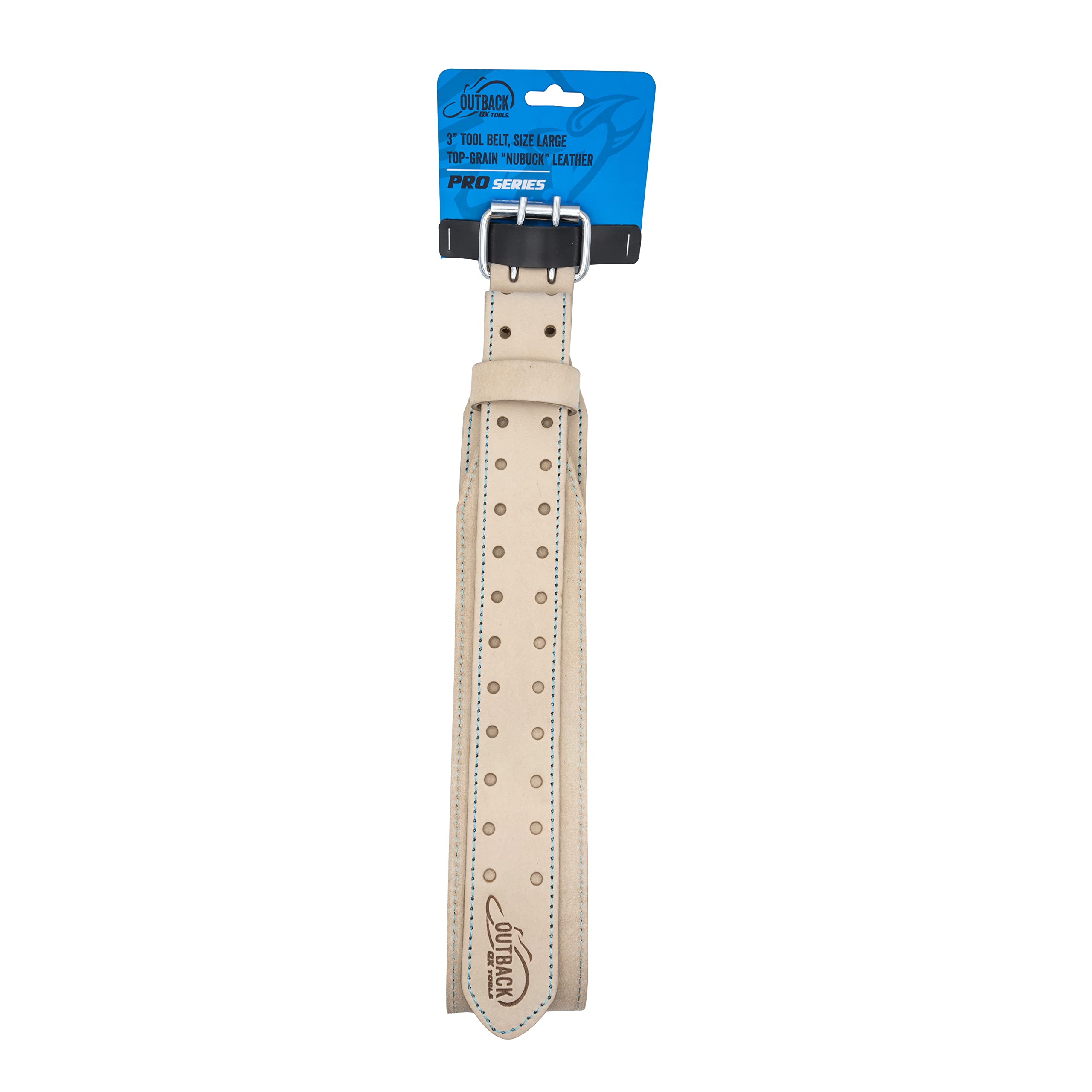 OX TOOLS Ceinture à outils Pro en cuir blanc de 7,6 cm – Taille L de 86,4 cm à 111,8 cm | Pour bas de ligne à outils, pochettes et étuis