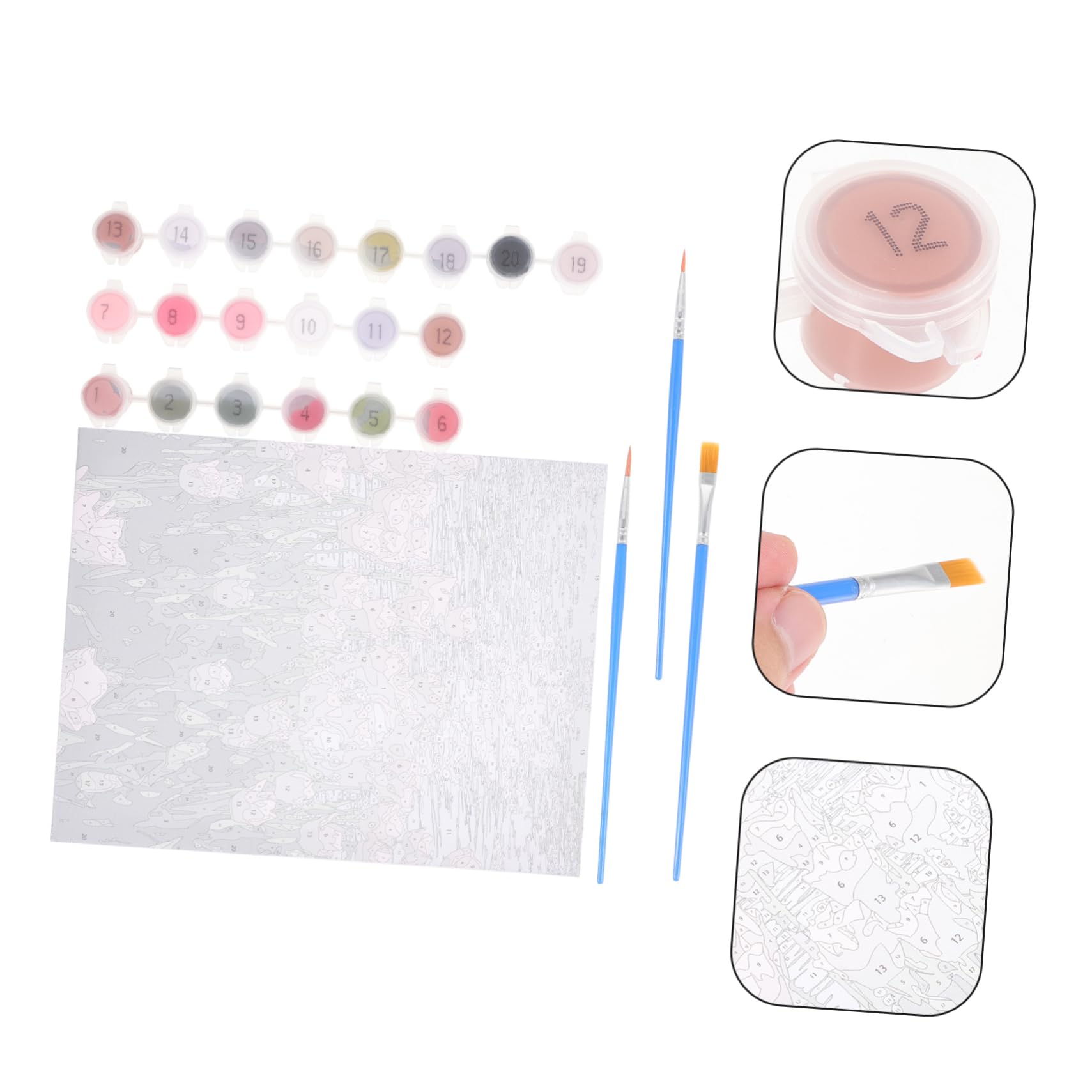 Artibetter Kit Pittura per Adulti e Bambini Numeri Decorativo a Olio su Tela di Legno, per Decorazione Casa o Regalo Pratico