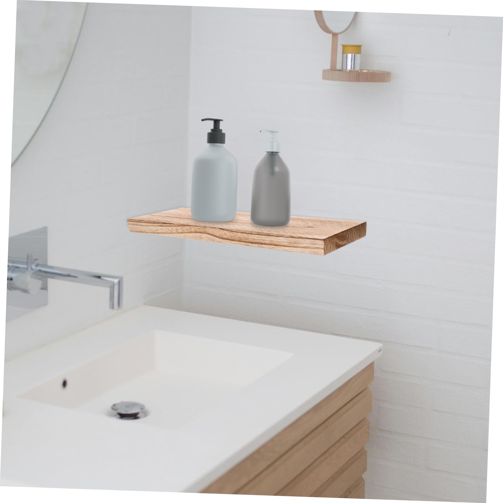 3piezas Estantes Flotantes De Madera Natural Diseño Elegante Almacenamiento Pared para Salón y Cocina De Resistente y Funcional