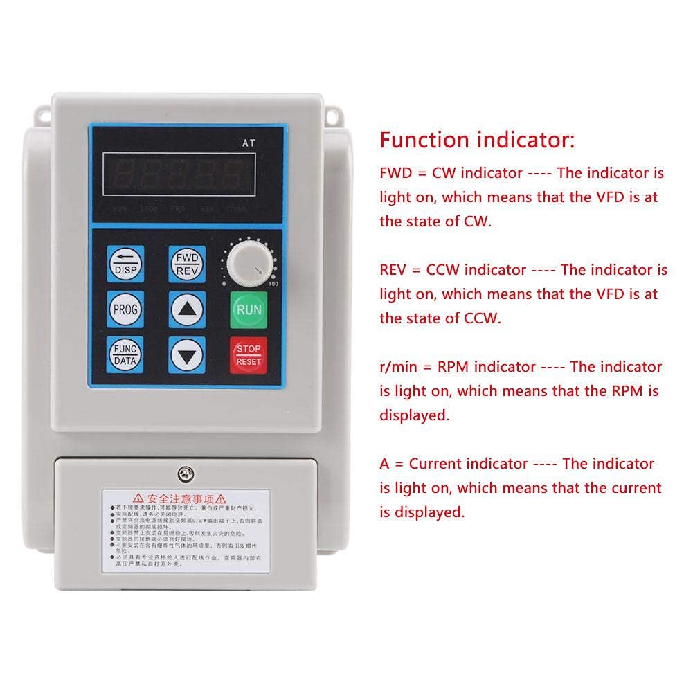 1.5kW 220VAC VFD Industrielle Automatisierung Umrichter Mit Variabler Frequenz Für Einphasige Wechselstrommotor