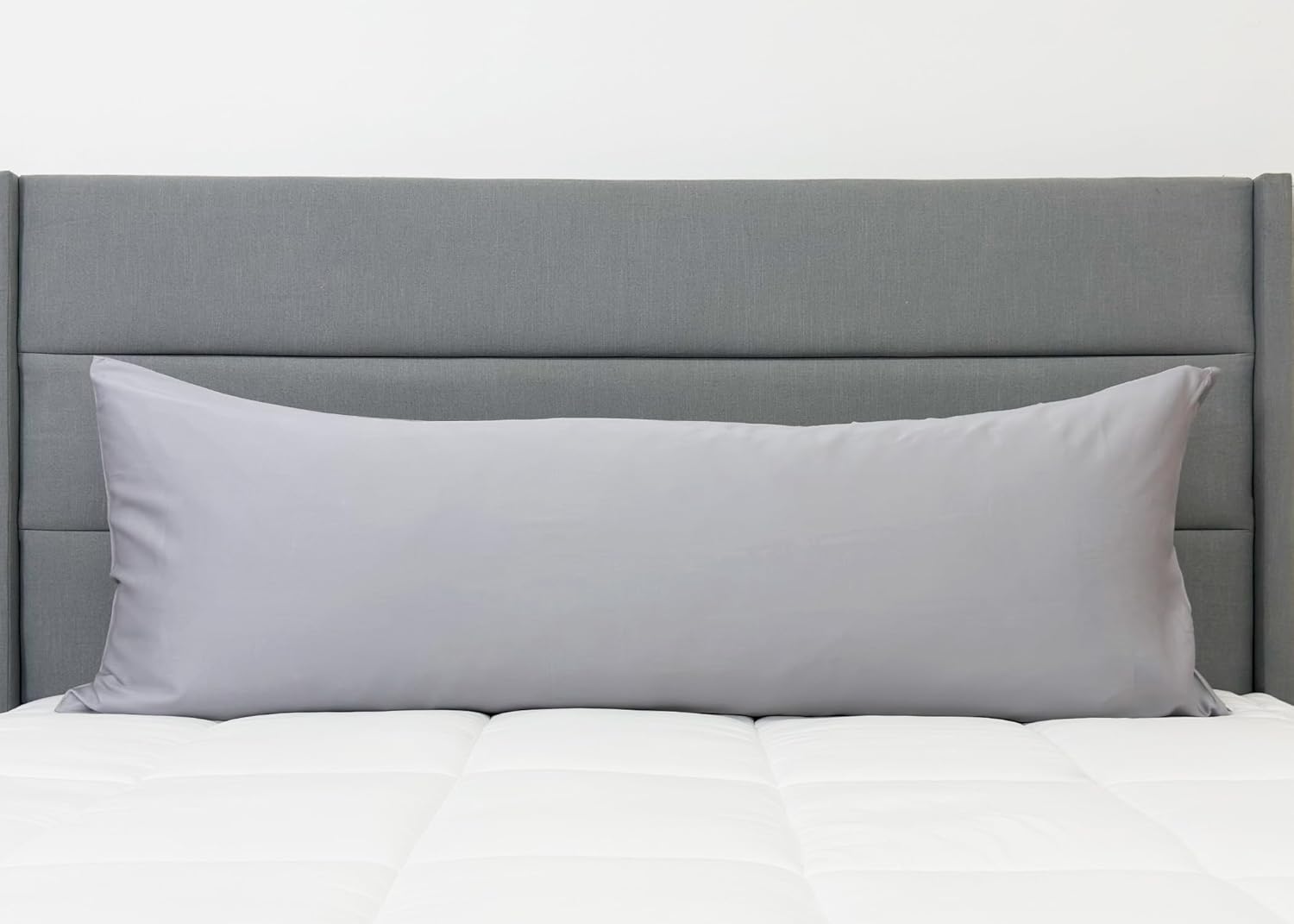 Pillowtex Copper Ion Infused Rayon Derived from Bamboo Cooling Body Pillow Cover, Soft and Breathable Long Pillow Case, Grey (20x60)