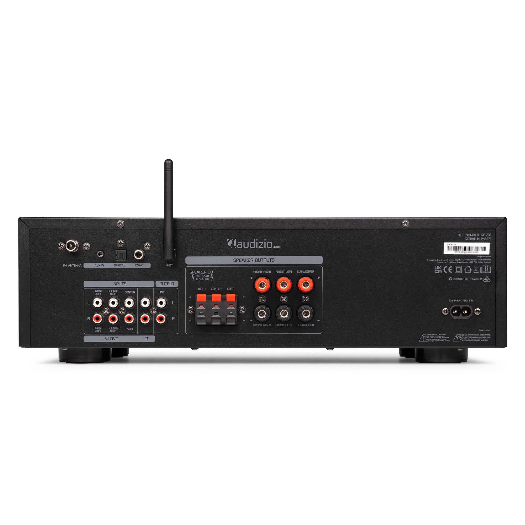 Audizio AV560EQ - Amplificatore Home Cinema 5.1, 390 W, Bluetooth USB FM | Immersive Home Cinema per film e musica, connessione versatile Bluetooth e USB, ideale per karaoke e lounge