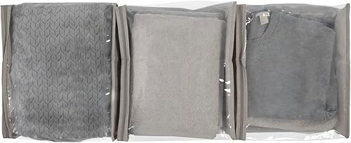 Miniatura 4 de Household Essentials Bolsas de almacenamiento para suéter con cremallera para debajo de la cama con panel de visión transparente, juego de 3,