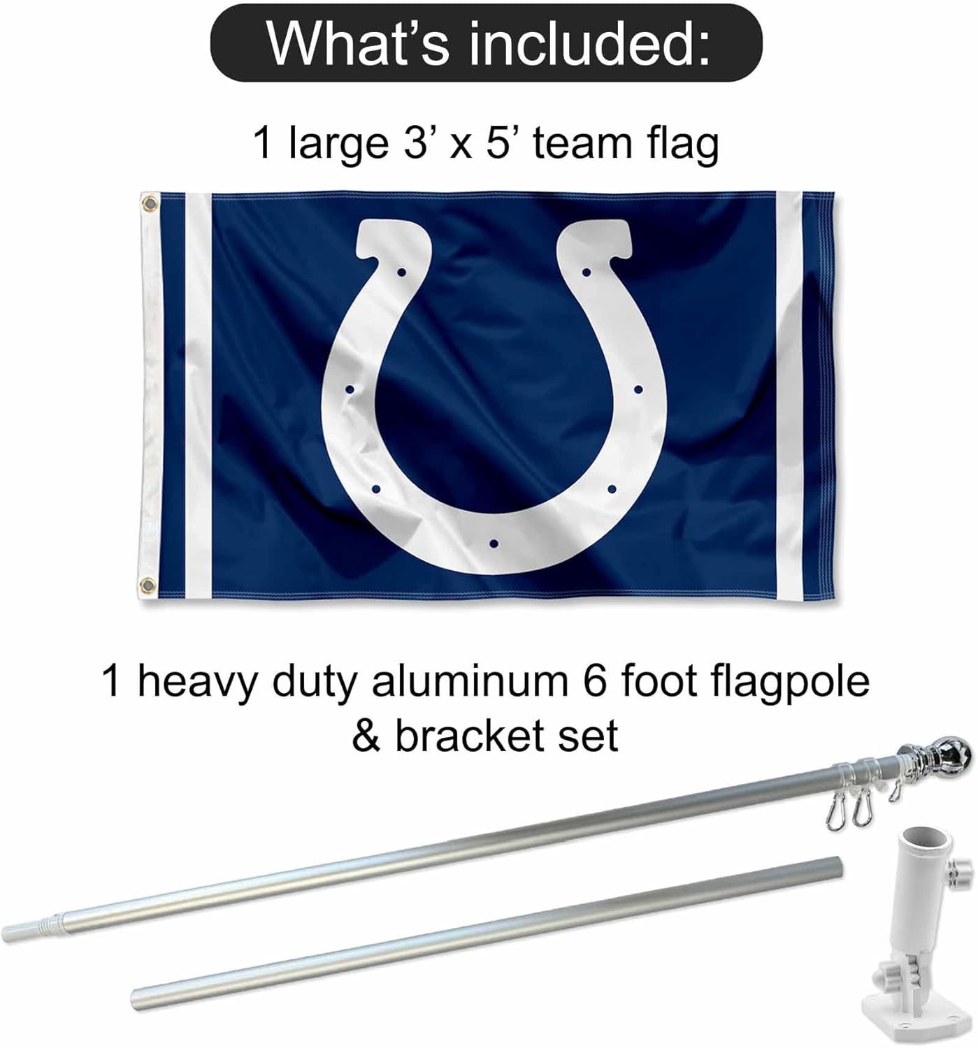 Indianapolis Colts Flag Pole and Bracket Kit