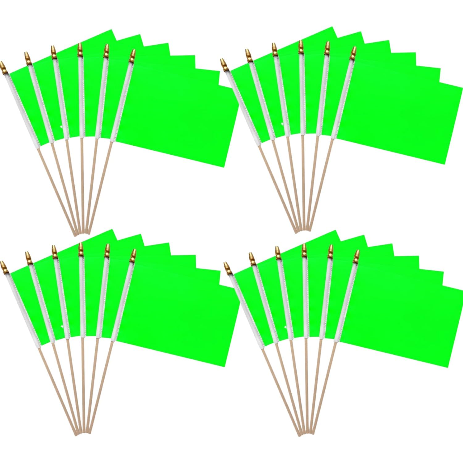 BigTree Green 20 Pack Small Flags - 14*21cm/5.5*8.2in - DIY Graffiti Banner - Perfect for Party Sports, Festivals & More
