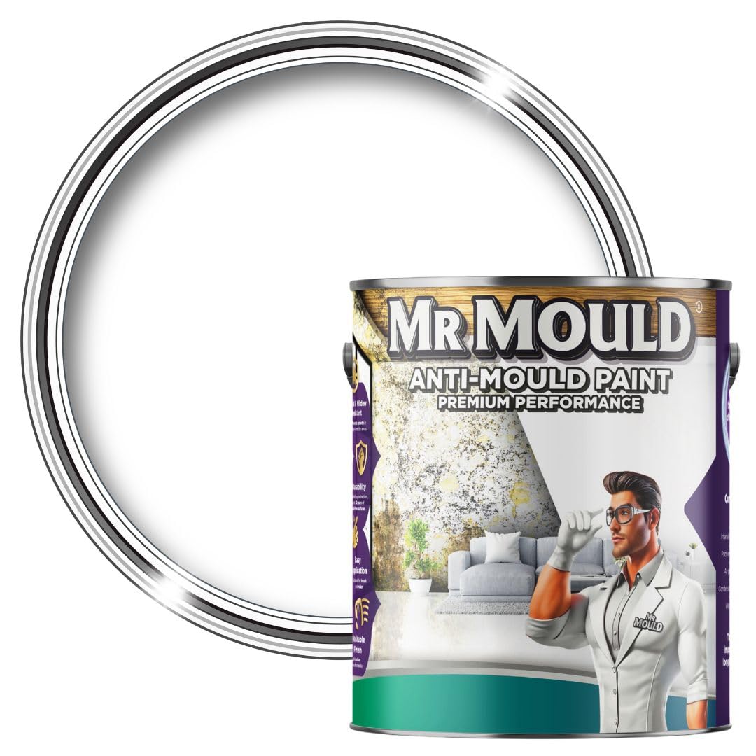 Mr Mould Anti Damp Paint White 2.5L – Anti-Condensation & Damp Proof Seal for Walls & Ceilings – Prevents Mould, Mildew & Moisture Build-Up – Long-Lasting, Low Odour, Easy to Apply Interior Paint