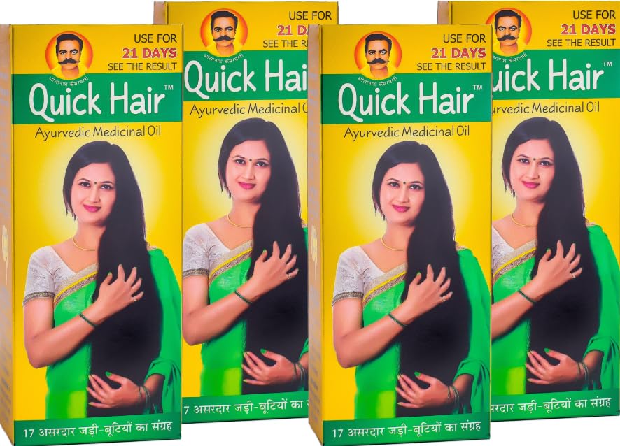 Quick Hair Ayurvedic Medicinal Anti Hair Fall Oil 100ml (100ml x 4)-image-15