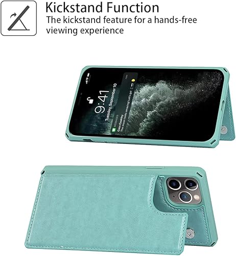 Miniatura 5 de Cavor Funda para iPhone 11 Pro Max con tarjetero, funda tipo cartera con tarjetero y tarjetero para iPhone 11ProMax, funda de piel sintética a