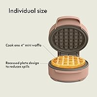 Vista 4 de bella Snack-n-Store Mini Waffle Maker, EverGood™ Ceramic Nonstick Coating, Cord Wrap, Ready Indicator Light & Cool Touch Handles, Stackable Design &