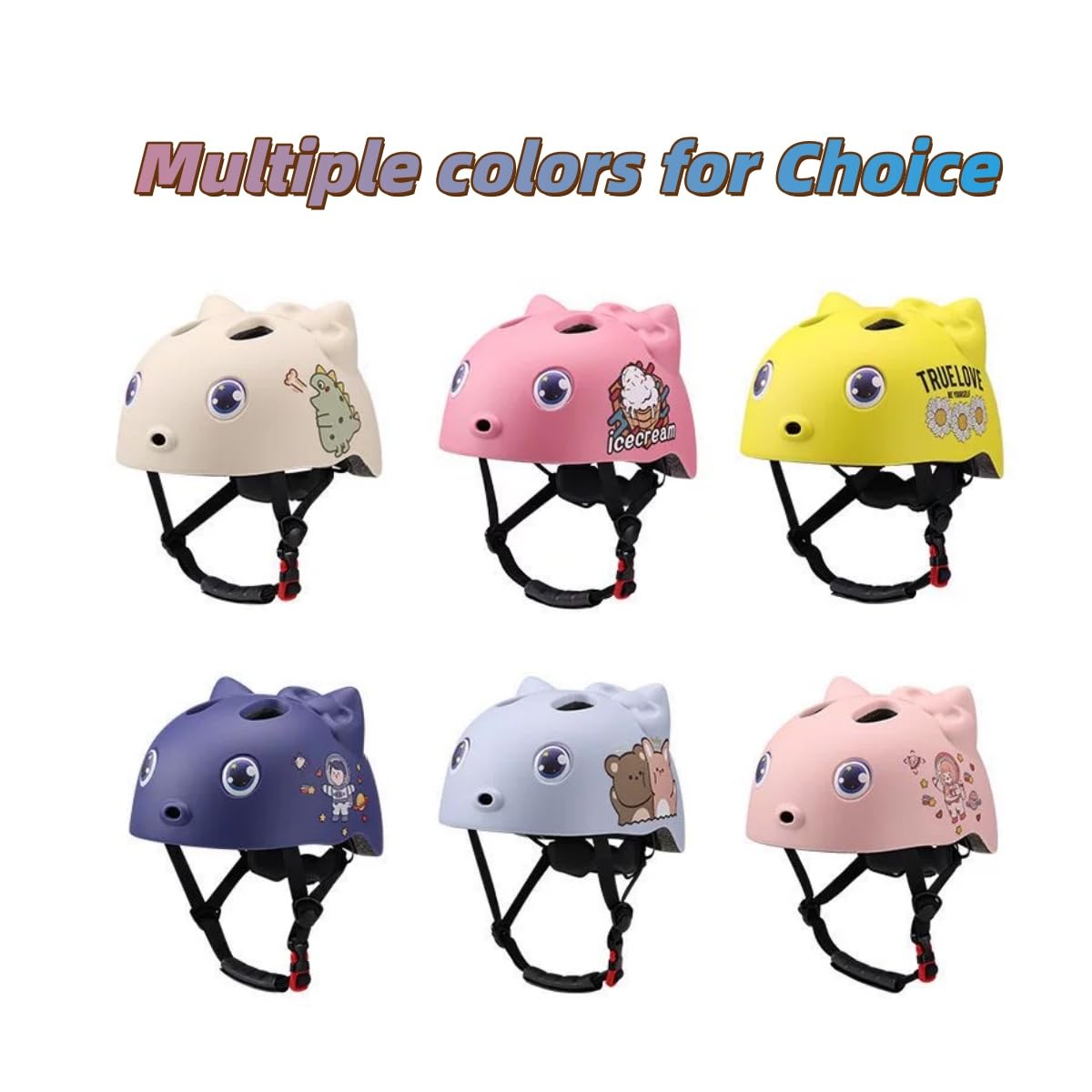 Casque de vélo pour enfants de 48 à 53 cm pour garçons et filles de 2 à 9 ans