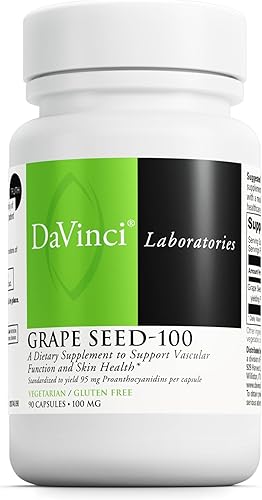 DAVINCI Labs Grape Seed-100 - Suplemento dietético para apoyar el sistema inmunológico, la función vascular y la piel saludable* - con 100 mg de