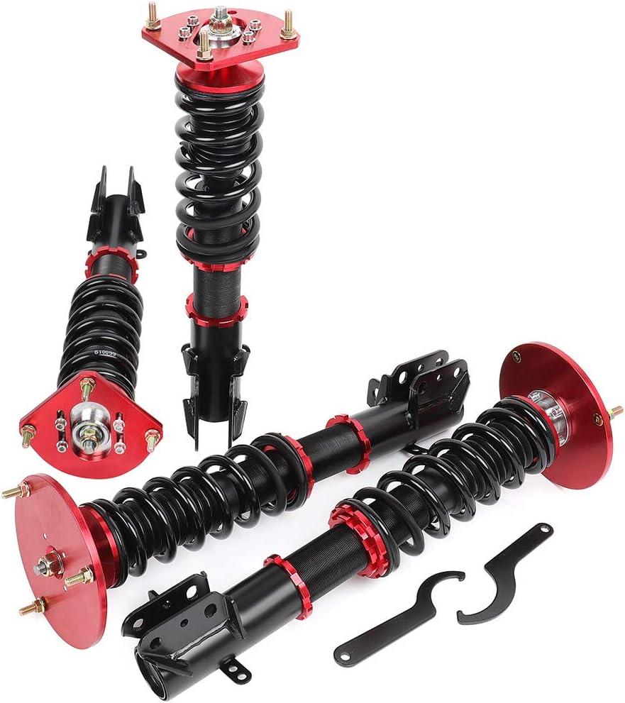 Coilover Suspensions Shock Struts Kits Assembly SCITOO Full Set Shocks Struts Kits fit for 2000 2001 2002 2003 2004 2005 for Dodge Neon - Red