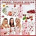 Yoiemivy 12 Pack Cherry Plastic Cups with Straw and Lid 24 oz Reusable Red Cherry Party Plastic Tumblers Holiday Drinking Cups Party Decoration Favors Supplies for Wedding Birthday Party