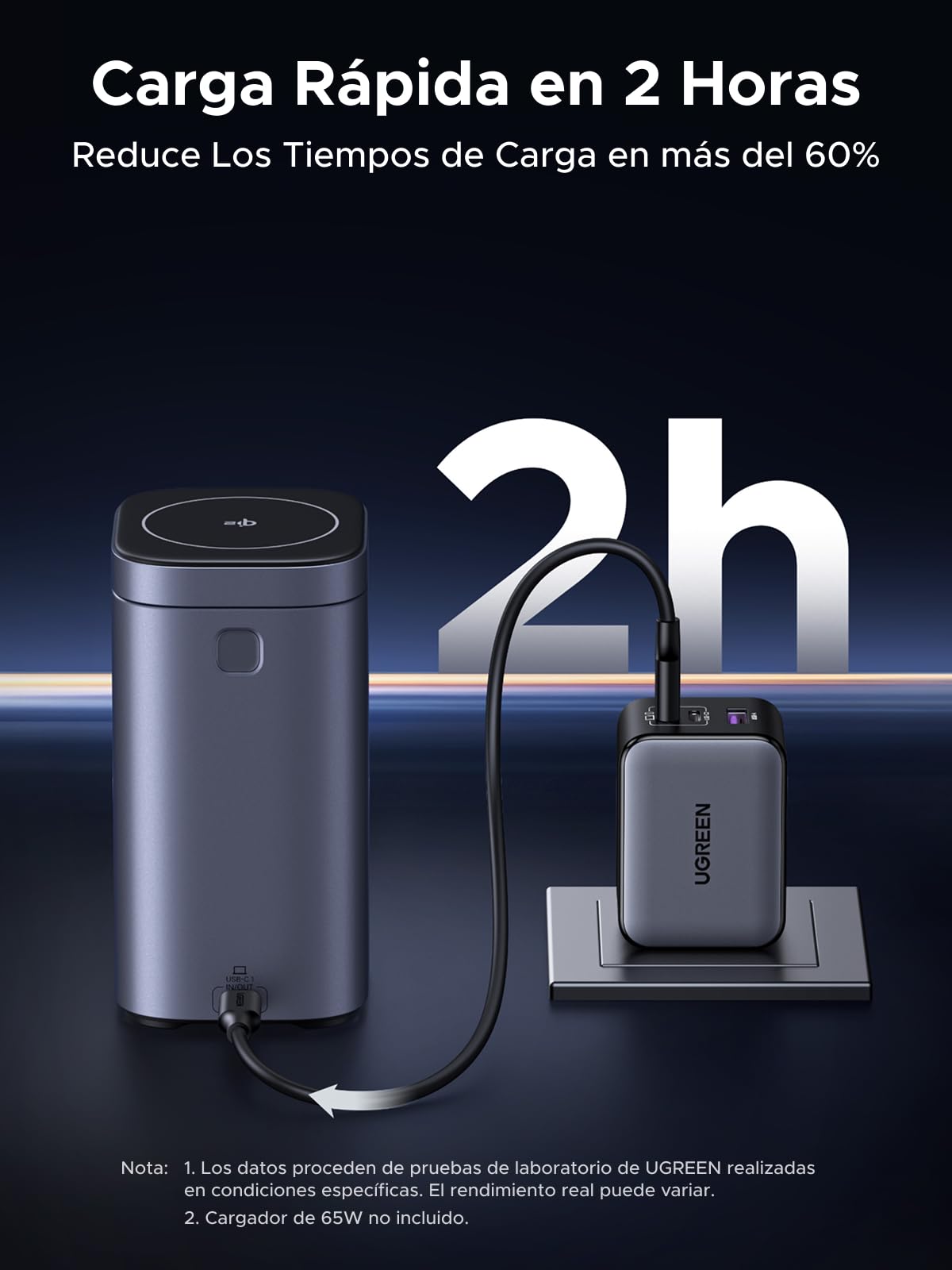 UGREEN Nexode Pro Qi2 15W Power Bank 20000mAh Batería Externa USB C PD 100W | Carga Rápida, 4 EN 1, Charge Magnétique, 3 Puertos 2C1A, Pantalla TFT, Cargador PC, Compatible con iPhone 17 16 15 Galaxy S26