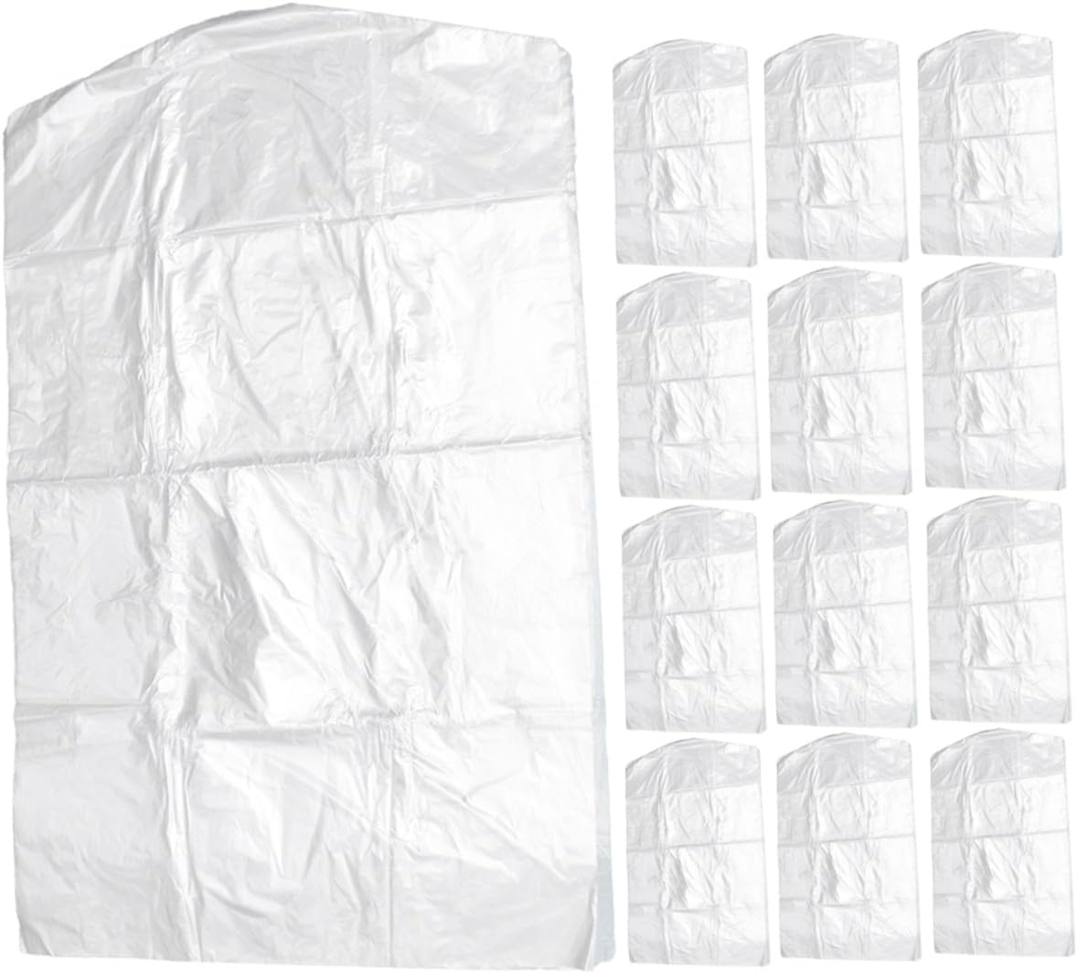 20pcs Transparent Garment Covers Plastic Clothes Bags Dustproof Suit Storage Hanging Covers for Jackets Shirts Dresses Multipurpose Dry Cleaning Bags