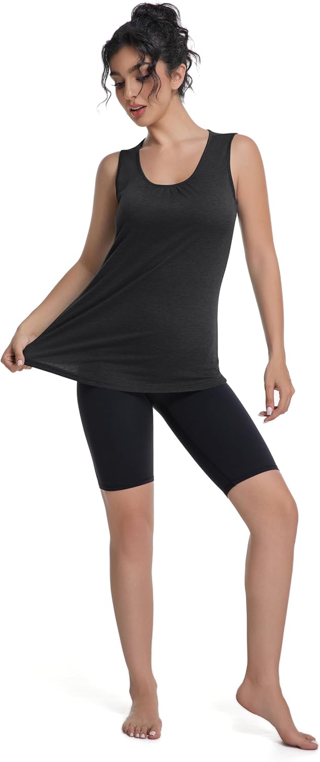 Summer Workout Fitness Tank Tops for Women Sleeveless Atheletic Gym Shirts Loose Fit Running Yoga top Pack - Image 2