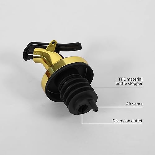 Miniatura 4 de 12 piezas de aceite de oro dispensador de aceite de oliva para tapón de botella, tapa de boquilla a prueba de fugas para aceite vinagre ensalada de