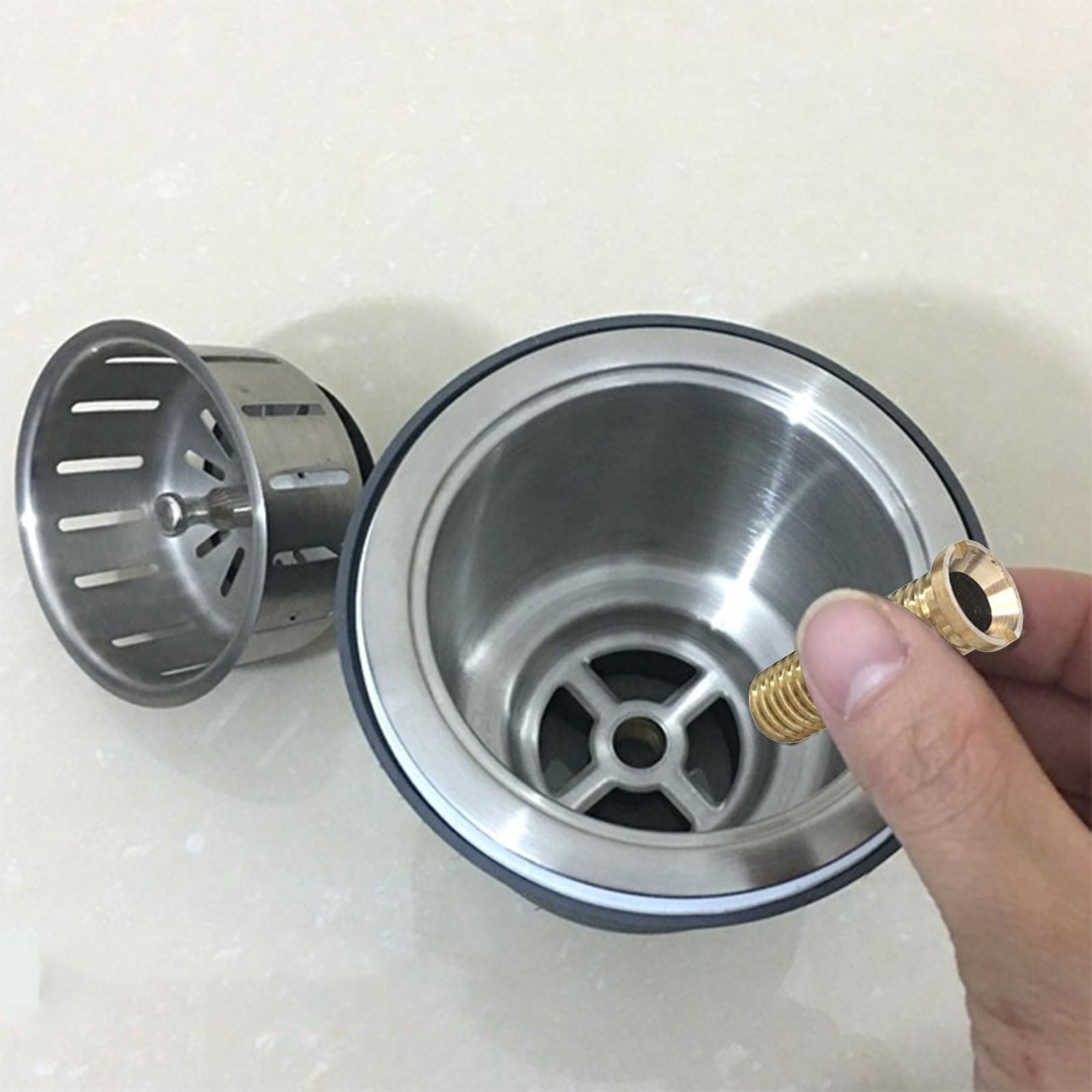 jojobasec Sink Basket Strainer Plug Extended Bolts Screws Kitchen Screw Connector Wash Basin Strainer Plug Accessories - Image 3